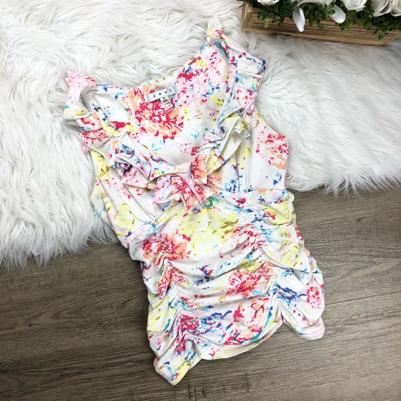 CAbi Tops - 🔥5 for 30 CAbi | Paint Splatter Ruffled Tank Top